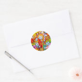 Sticker Rond Cat Musical Band (Enveloppe)