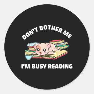 Sticker Rond Cat Ne Me Détends Pas Je Suis Occupé À Lire Livre