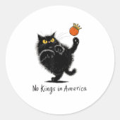 Sticker Rond Cat No Kings In America We The People Political (Devant)