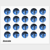 Sticker Rond Cat on a Wire Blue Moon (Feuille)