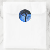 Sticker Rond Cat on a Wire Blue Moon (Sac)