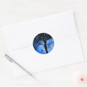 Sticker Rond Cat on a Wire Blue Moon (Enveloppe)