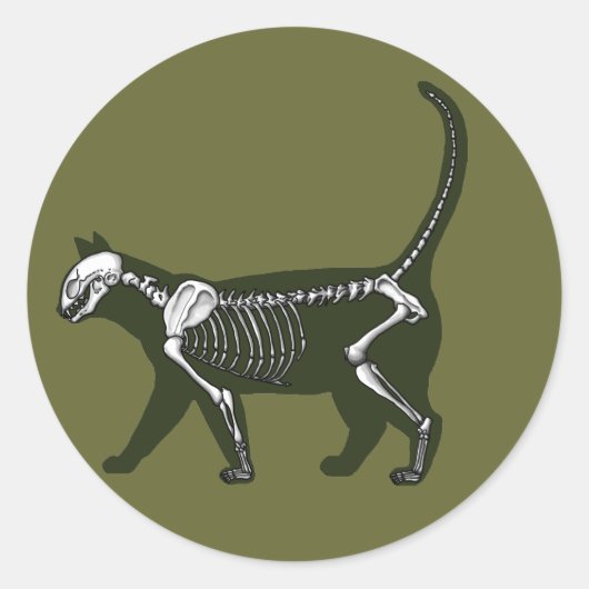 Sticker Rond Cat Skeleton (Devant)