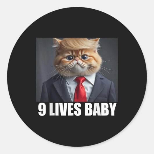 Sticker Rond Cat Trump 9 Vit Bébé _2 (Devant)