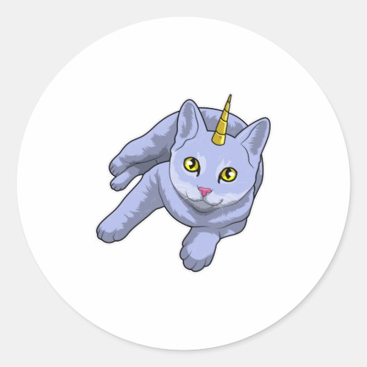 Sticker Rond Cat Unicorn (Devant)