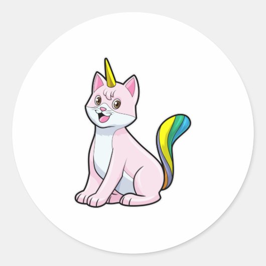 Sticker Rond Cat Unicorn (Devant)