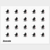 Sticker Rond Cat What_ Funny Black Cat  (Feuille)