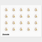 Sticker Rond Cat with Pizza (Feuille)