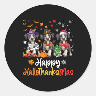 Sticker Rond Catahoula Leopard Chien Halloween Noël Hallotha