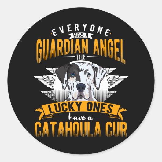 Sticker Rond Catahoula Leopard Chien Idée cadeau (Devant)