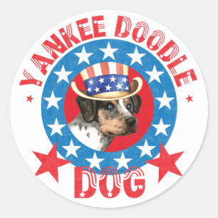 Sticker Rond Catahoula patriotique