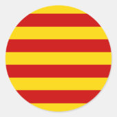 Sticker Rond Catalogne Drapeau & Catalan - La Senyera mode (Devant)
