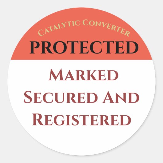 Sticker Rond Catalytic Converter Protégé, modifier le texte Sti (Devant)