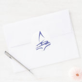 Sticker Rond Catamaran en style dessin de souhaits (Enveloppe)