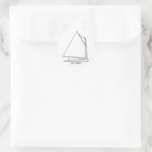 Sticker Rond Catboat Sailing Logo (plan de voile intitulé) (Sac)
