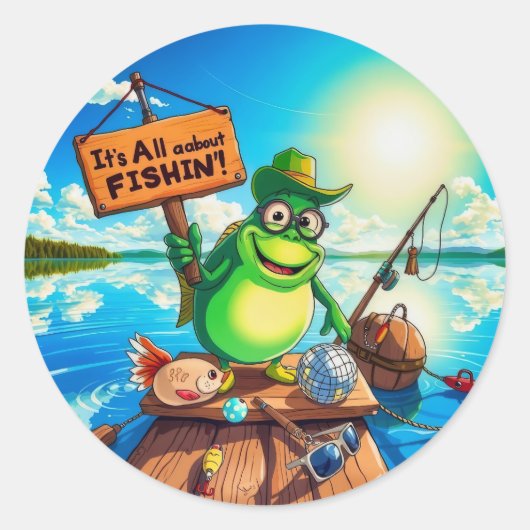 Sticker Rond Catch of the Day : Froggy Fishing Adventures (Devant)
