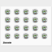 Sticker Rond Catch & Release: A Double-Take on Fishing Fun! (Feuille)