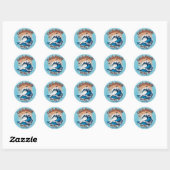 Sticker Rond Catch the Wave : Embrassez l'esprit du surf (Feuille)