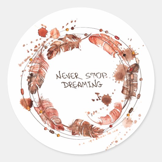 Sticker Rond Catcher de rêve imprimé (Devant)
