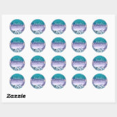 Sticker Rond Catcher de rêve Turquoise et violet Boho Chic Part (Feuille)