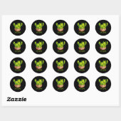 Sticker Rond Catcus Cute Chat Et Cactus Mexicains Cactus Cinco (Feuille)