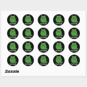 Sticker Rond Catcus Funny Chat Cactus Pun Dark BG (Feuille)
