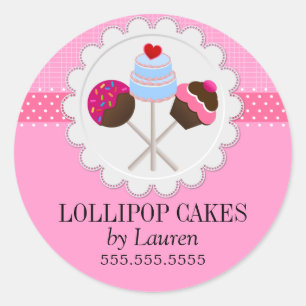 Sticker Rond Câteaux Pops Boulangerie Cachets