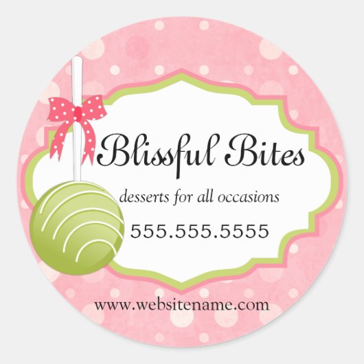 Sticker Rond Câteaux Pops Boulangerie Cachets (Devant)