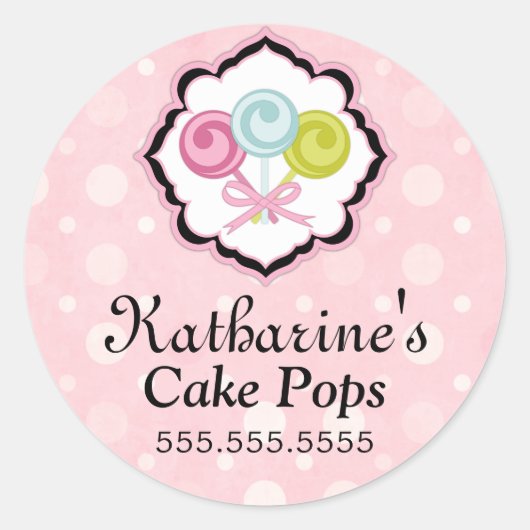 Sticker Rond Câteaux Pops Boulangerie Cachets (Devant)
