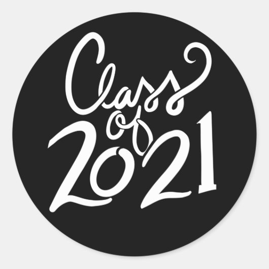 Sticker Rond Catégorie de 2021 Diplôme supérieur (Devant)