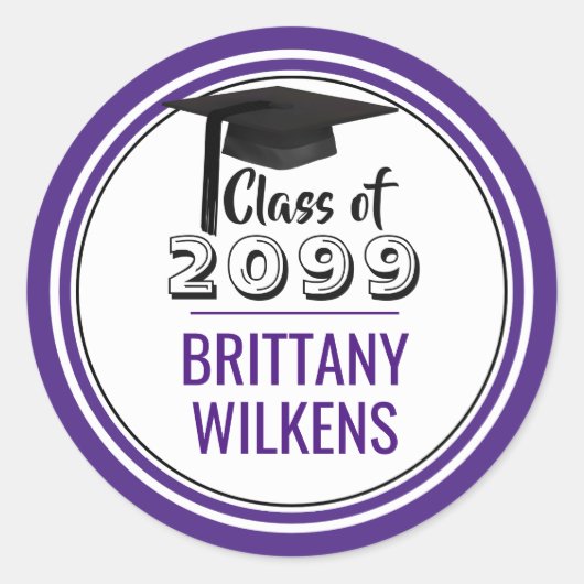 Sticker Rond Catégorie | Grad Casquette & Année | Purple modifi (Devant)