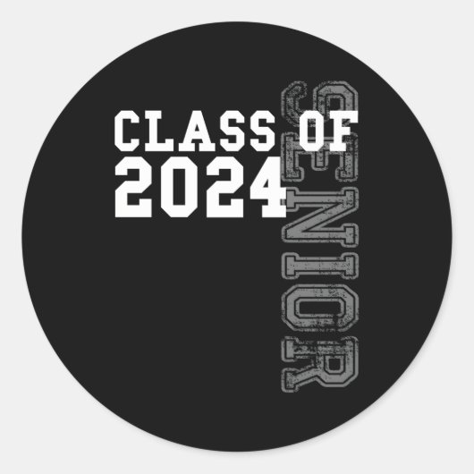 Sticker Rond Catégorie Supérieure De 2024 Diplôme 2024 (Devant)