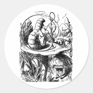 Sticker Rond Caterpillar Alice's Adventures in Wonderland