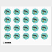Sticker Rond Caterpillar Arctia caja (Feuille)