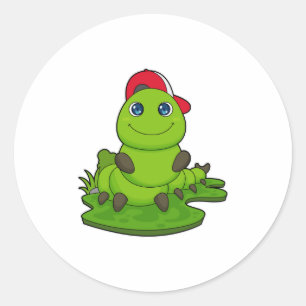 Sticker Rond Caterpillar avec Casquette