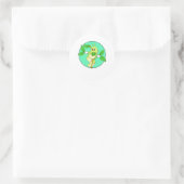Sticker Rond Caterpillar avec feuille (Sac)