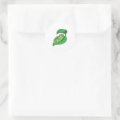 Sticker Rond Caterpillar avec feuille (Sac)