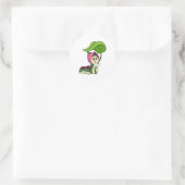 Sticker Rond Caterpillar avec feuille (Sac)