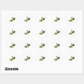 Sticker Rond Caterpillar avec feuille (Feuille)