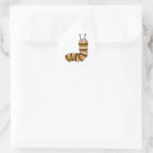 Sticker Rond Caterpillar en Cheeseburger avec boeuf & salade (Sac)