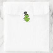 Sticker Rond Caterpillar en Groom avec Casquette (Sac)
