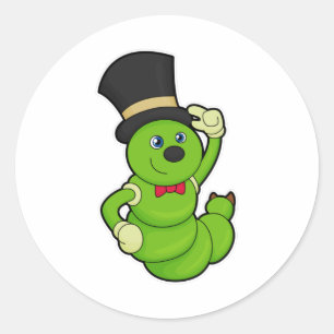 Sticker Rond Caterpillar en Groom avec Casquette