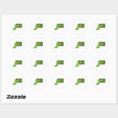 Sticker Rond Caterpillar en tant qu'enseignant avec tableau noi (Feuille)