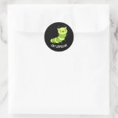 Sticker Rond Caterpillar Funny Bug Pun Dark BG (Sac)