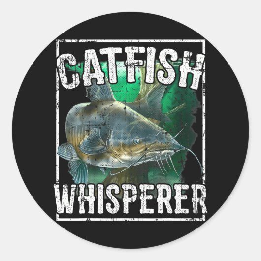 Sticker Rond Catfish Whisperer Catfish Fishing (Devant)