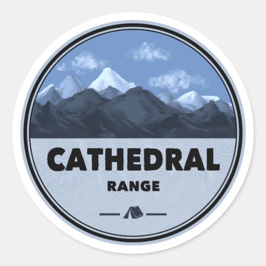 Sticker Rond Cathedral Range California Camping (Devant)