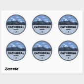 Sticker Rond Cathedral Range California Camping (Feuille)