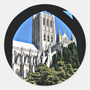 Sticker Rond Cathédrale nationale de Washington par l'Archway