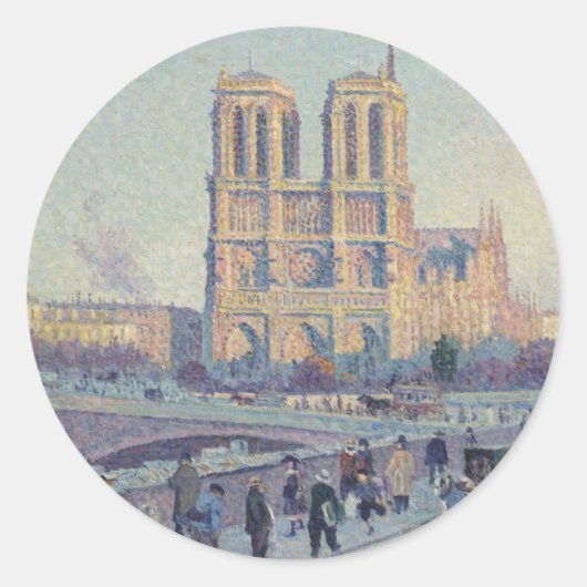 Sticker Rond Cathédrale Notre-Dame Paris France Peinture classi (Devant)
