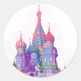 Sticker Rond Cathédrale Saint Basile Moscou